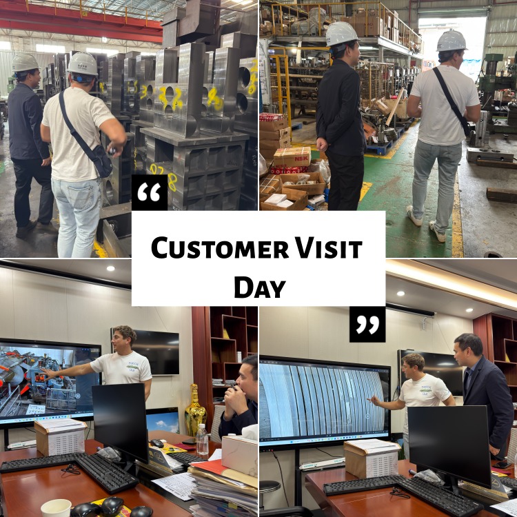 Poljske stranke v tovarni strojev za rezanje kovinskih tuljav